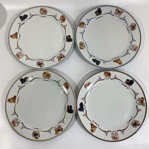 Rare Danbury Mint Pomeranian Dog Dinnerware Dinner Plates Set (4) 10.5”